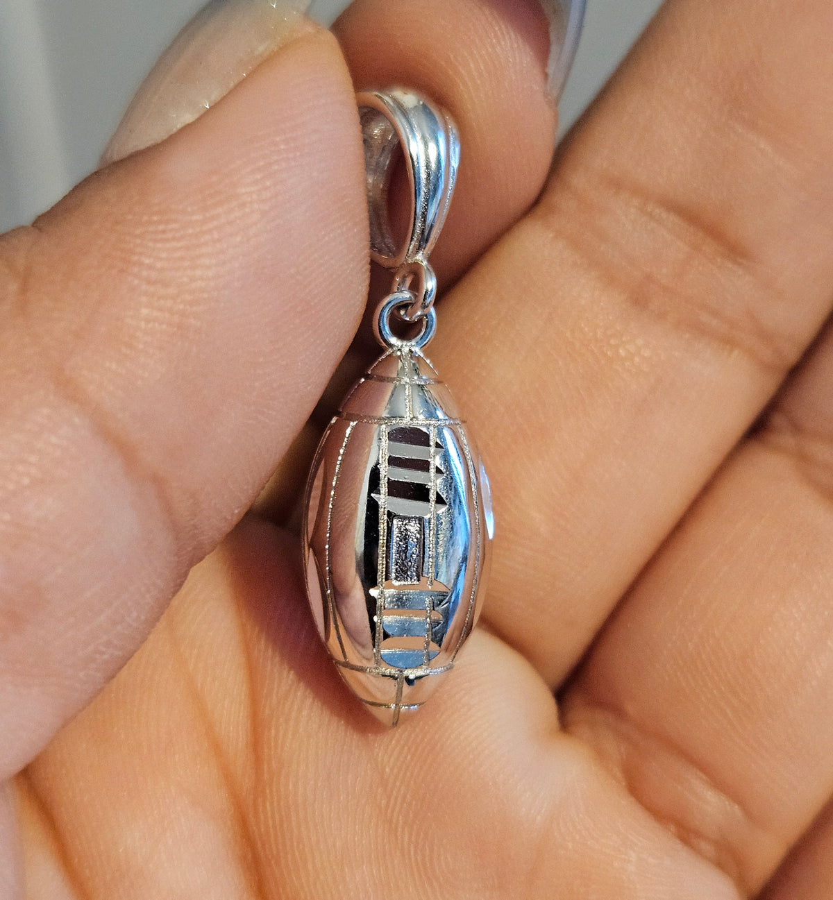Football Pendant Silver 925 3D