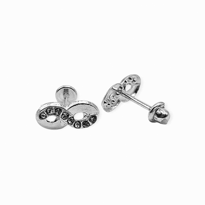 Infinity Stud Earrings for Girls 925 Silver