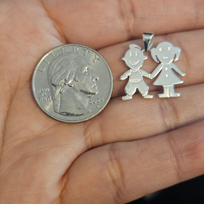 Sterling Silver Children Charm Pendant Laser Engravable
