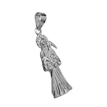 Silver Santa Muerte (Grim Reaper) Sterling Silver 925 Pendant -2 Size Different Designs