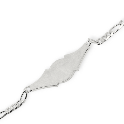 Silver Virgen Mary Bracelet 7"L for Women Figaro Chain Style Bracelet
