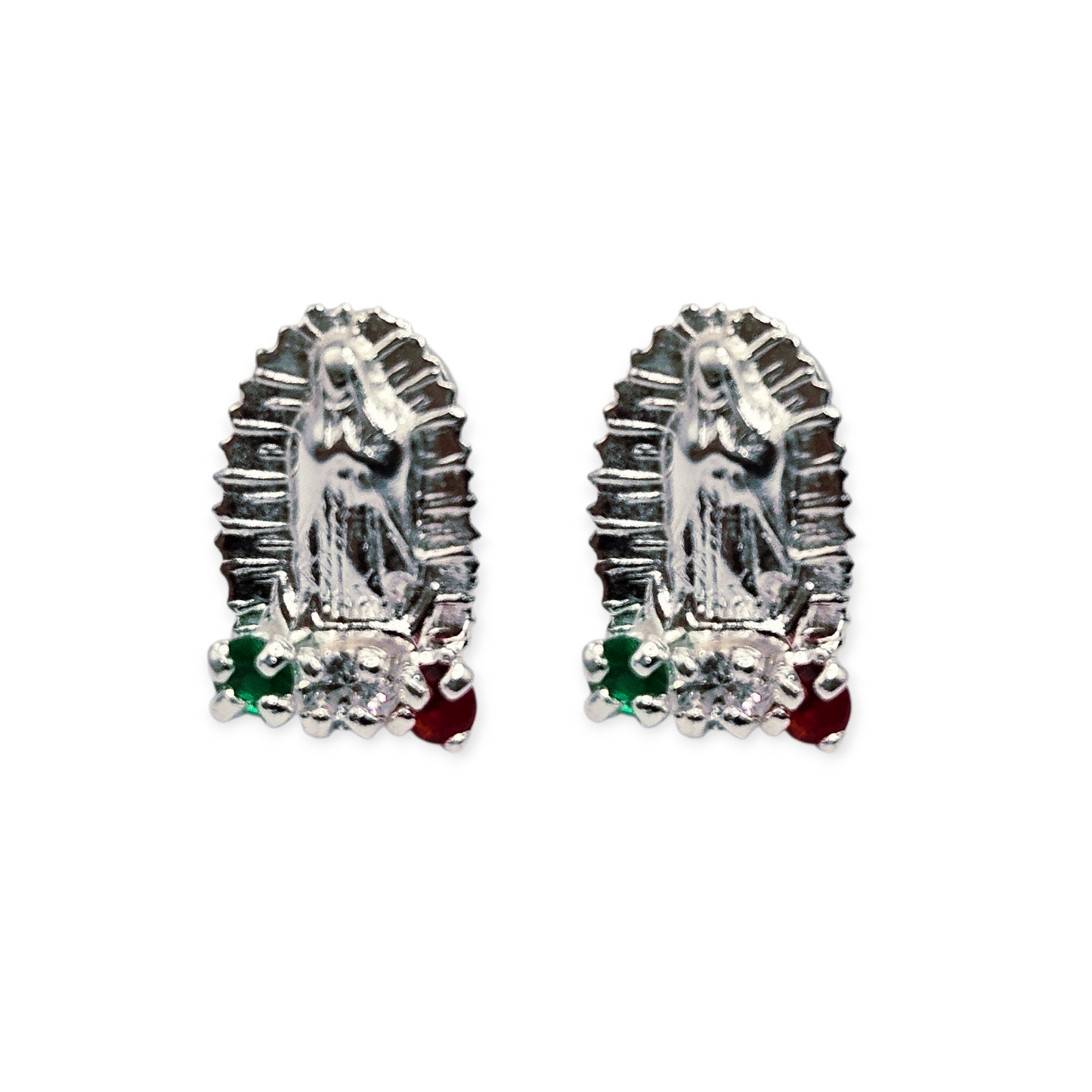 S925 Virgen Maria Silver Baby Earrings