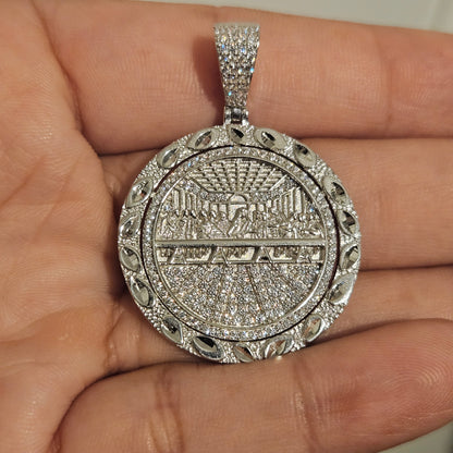 The Last Supper Silver 925 Round Pendant La última Sena Plata