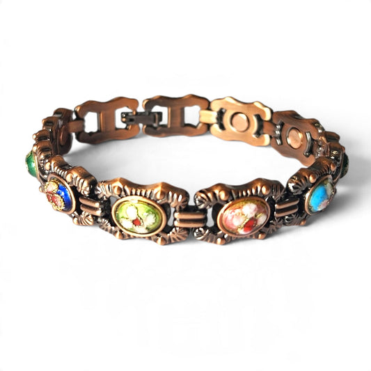Magnetic Solid Copper Bracelet for Women Vintage Design