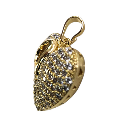 Heart Pendant 14K Gold Plated 3D Design