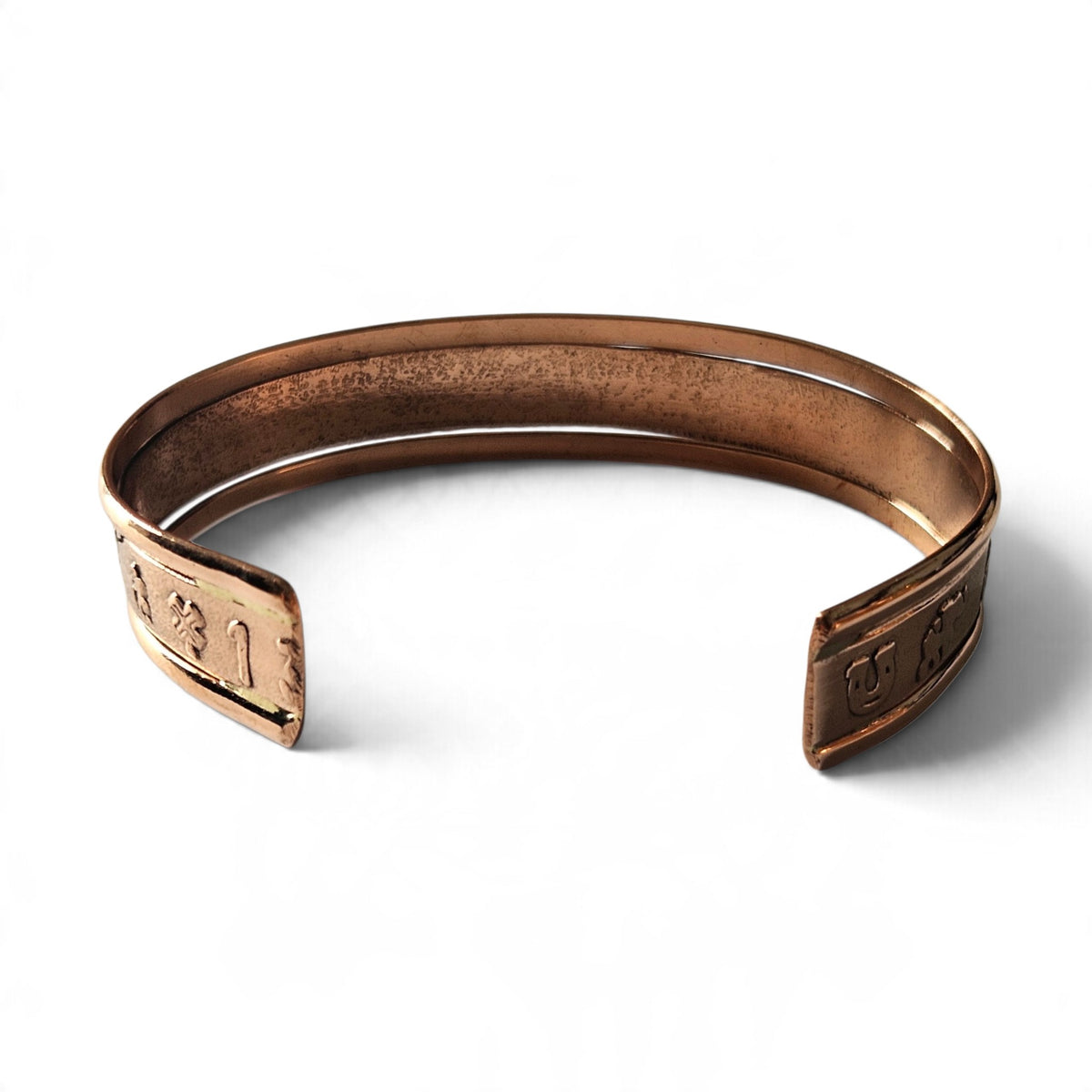 Copper Women Cuff Bracelet Lucky Figures Design