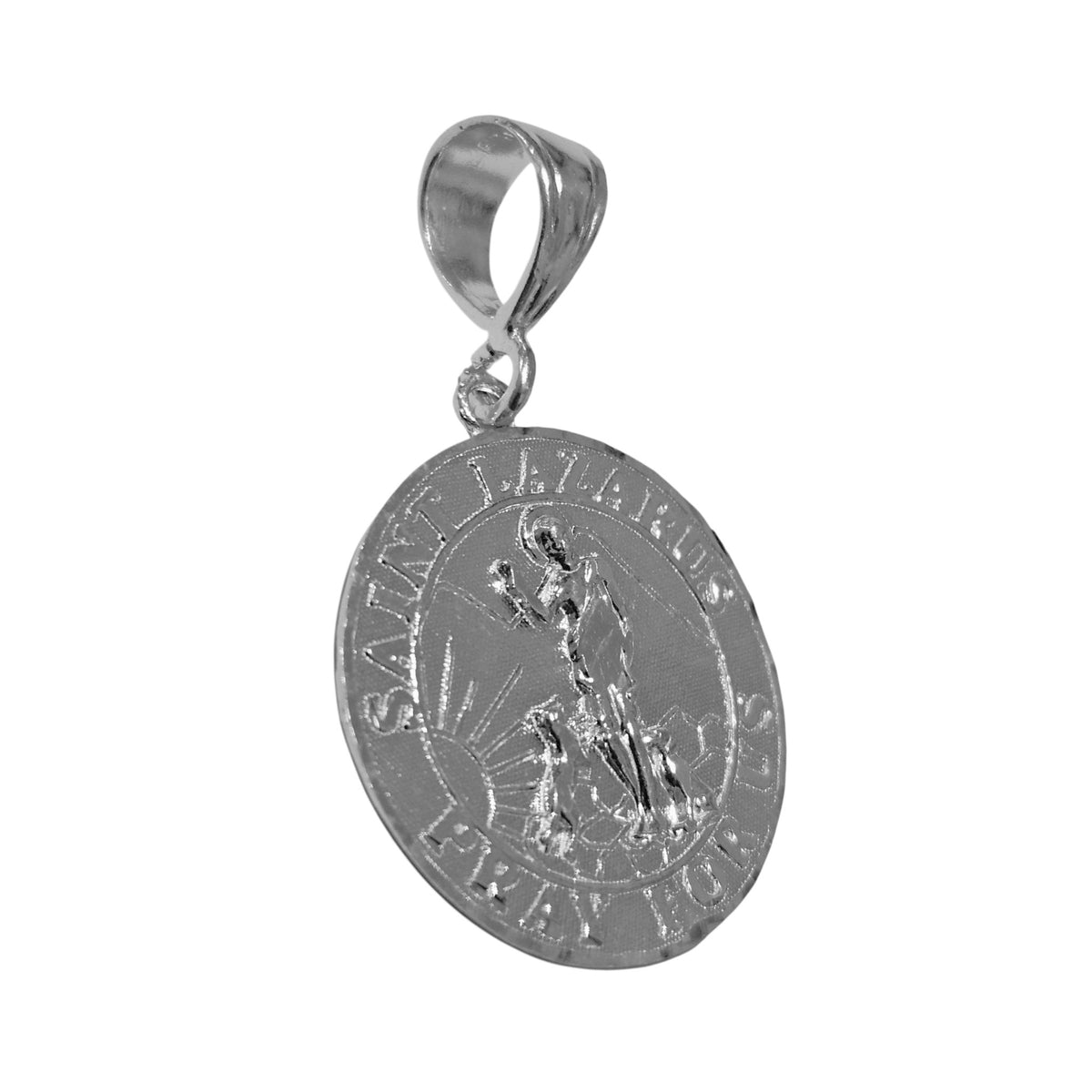 Saint Lazarus Silver Medallion Pendant