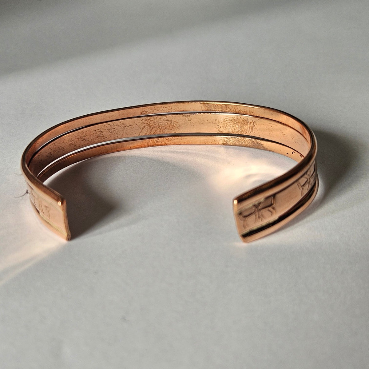 Copper Women Cuff Bracelet Butterfly Design