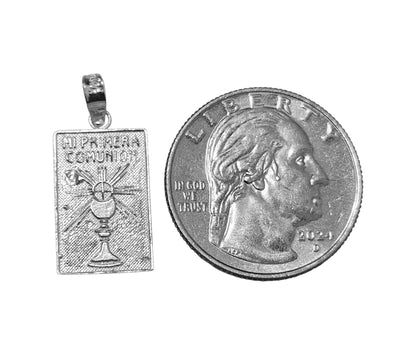 Mi Primera Comunion Silver Pendant Rectangle