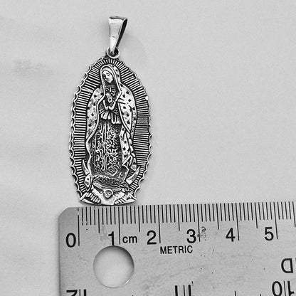 Virgin Mary Silver 925 Pendant with Dios Te Ame Prayer
