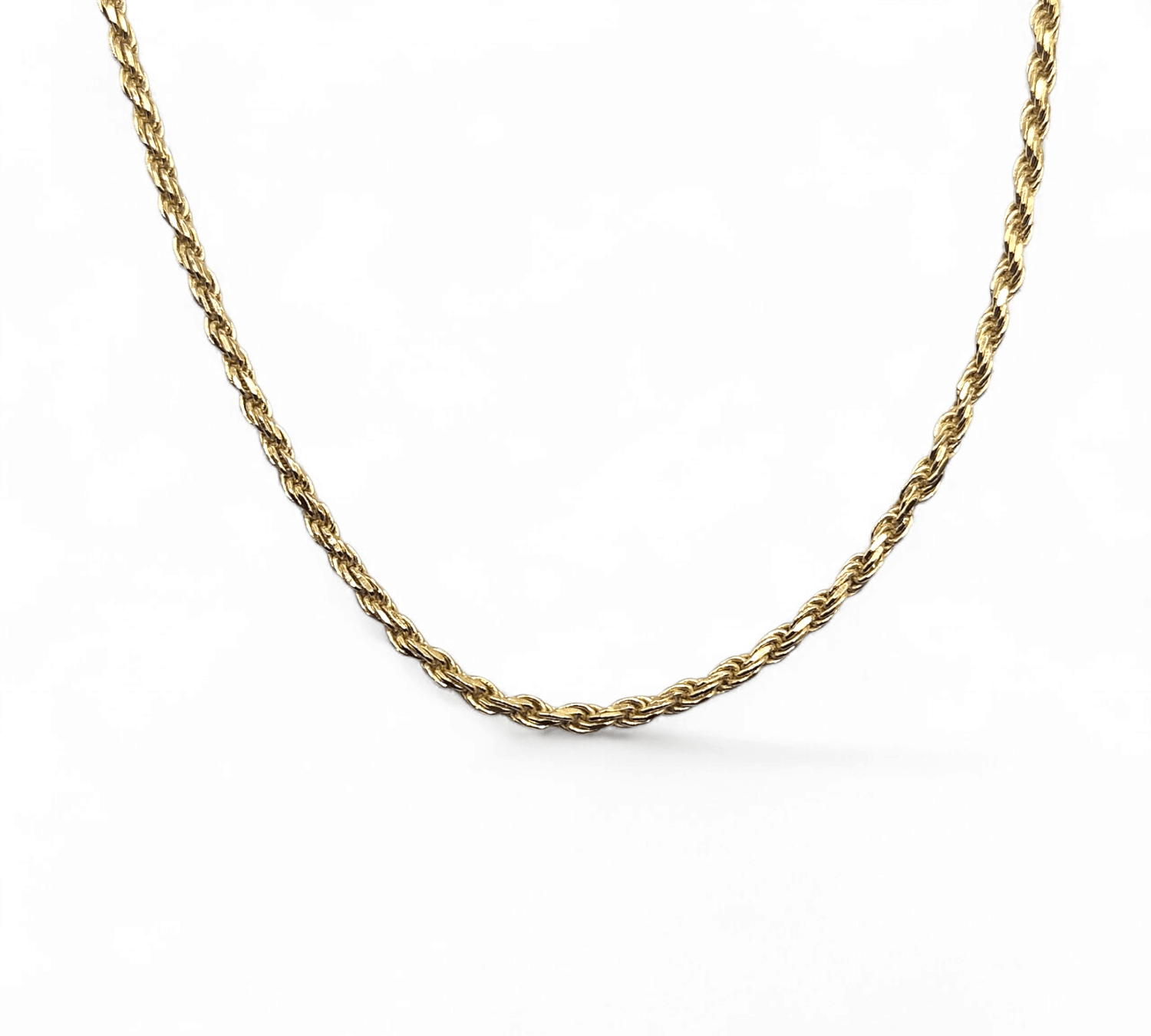 Rope Chain Silver 925 with 14K Gold Plating for Men or Women