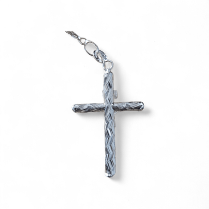 Rosary Necklace 20" Sterling Silver S925, 4MM Diamond Cut, Christian Religious Symbol, Perfect Easter Holiday Gift