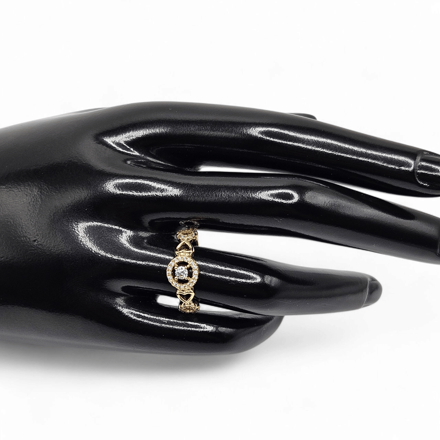 Round and Heart Shape Ring 14k Gold Plated for Women