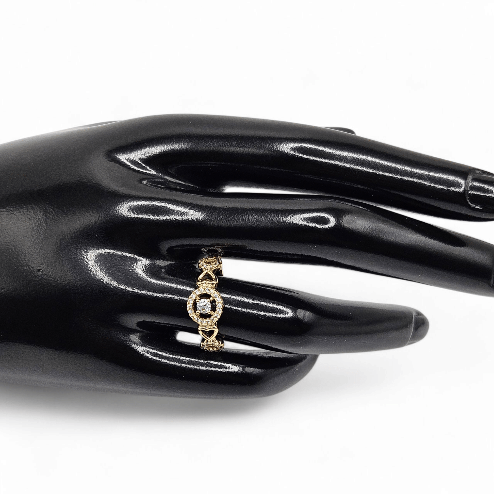 Round and Heart Shape Ring 14k Gold Plated for Women