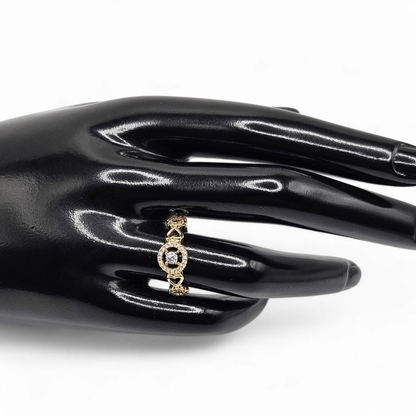 Round and Heart Shape Ring 14k Gold Plated for Women