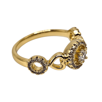 Round and Heart Shape Ring 14k Gold Plated for Women