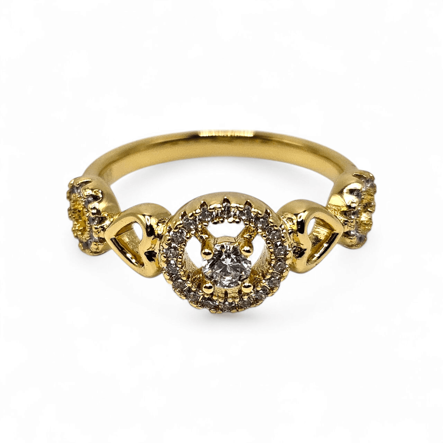 Round and Heart Shape Ring 14k Gold Plated for Women