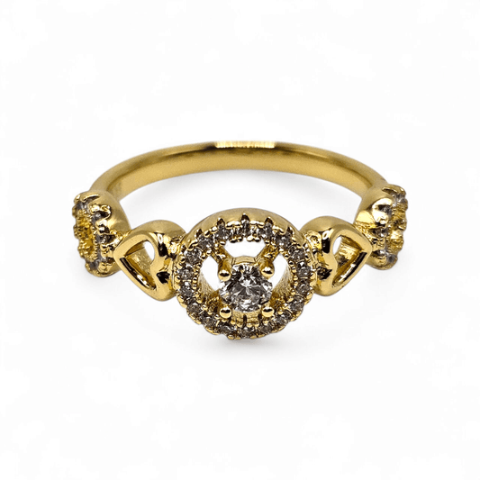 Round and Heart Shape Ring 14k Gold Plated for Women