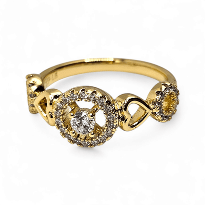 Round and Heart Shape Ring 14k Gold Plated for Women