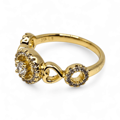 Round and Heart Shape Ring 14k Gold Plated for Women