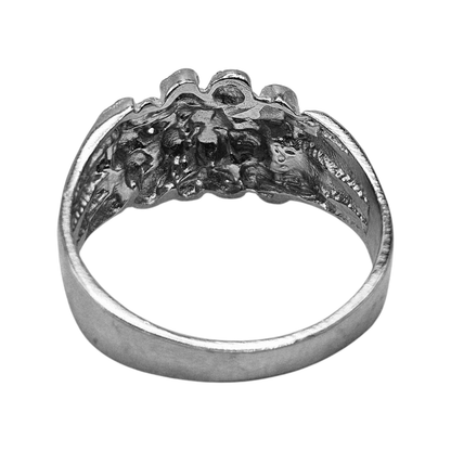 Round Nugget Shape Silver 925 Ring for Men and Women or 14K Gold Plated over Silver 925