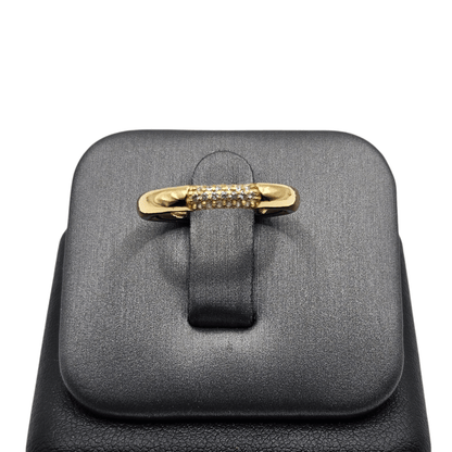 Round Ring Band with White Cubic Zirconia Stones