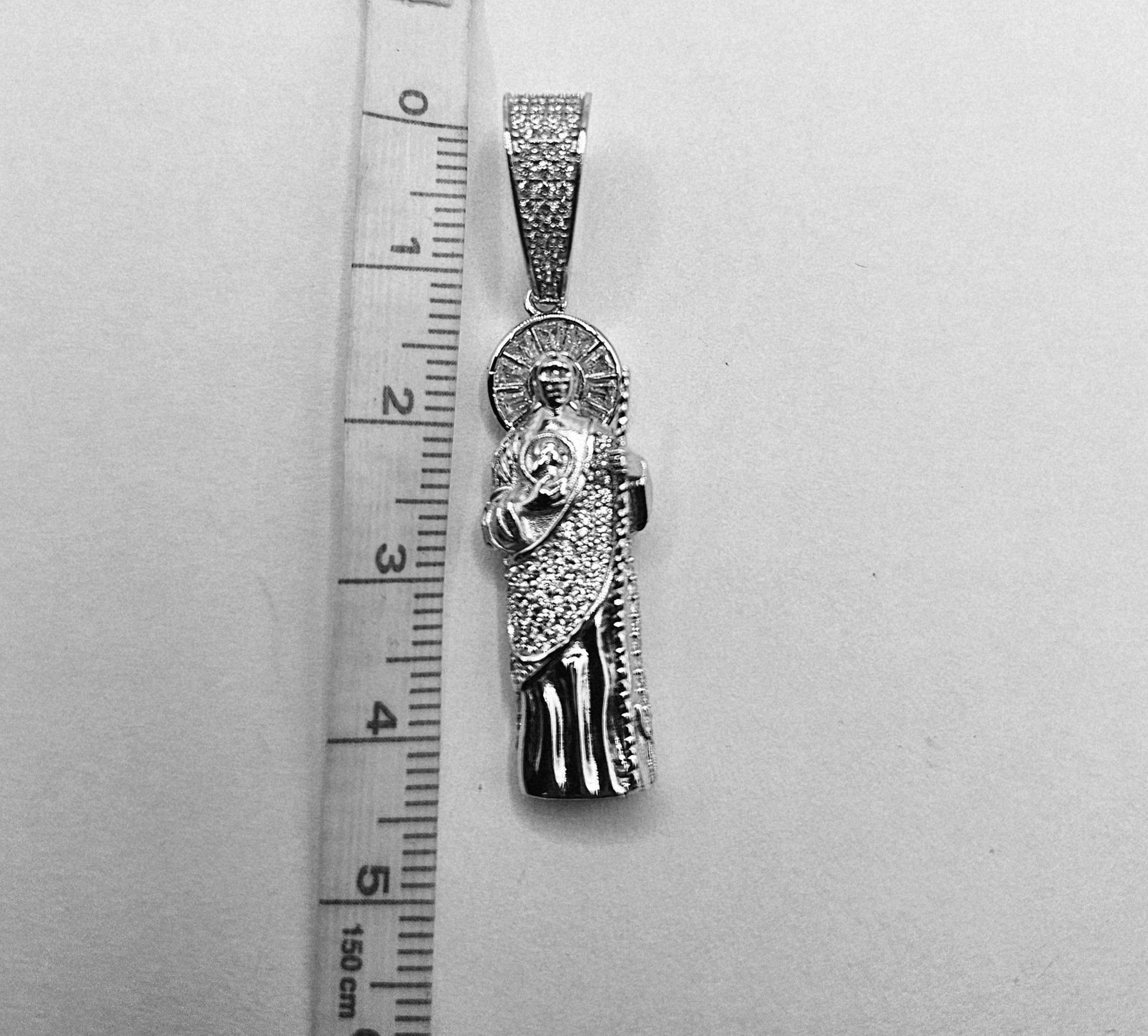 Round San Judas Silver 925 Pendant - Round 3D 3 Different Sizes