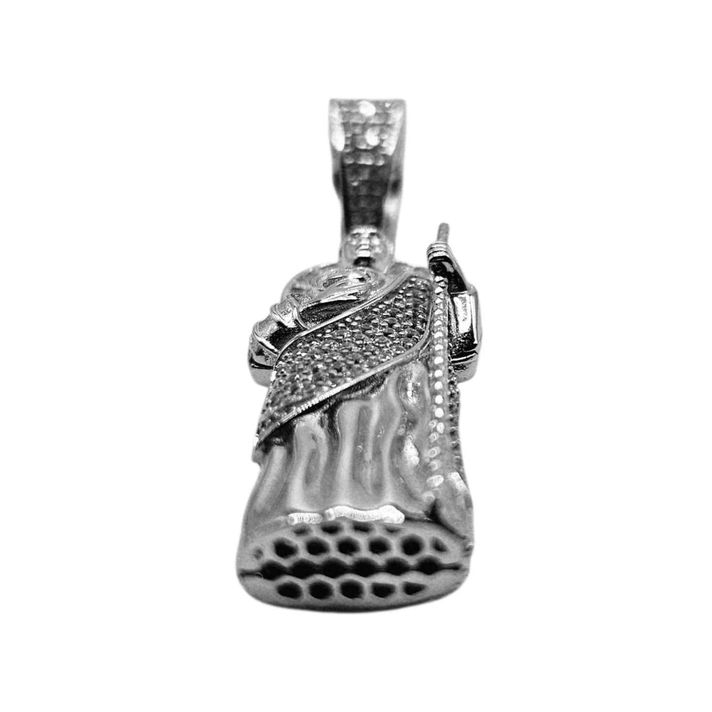 Round San Judas Silver 925 Pendant - Round 3D 3 Different Sizes