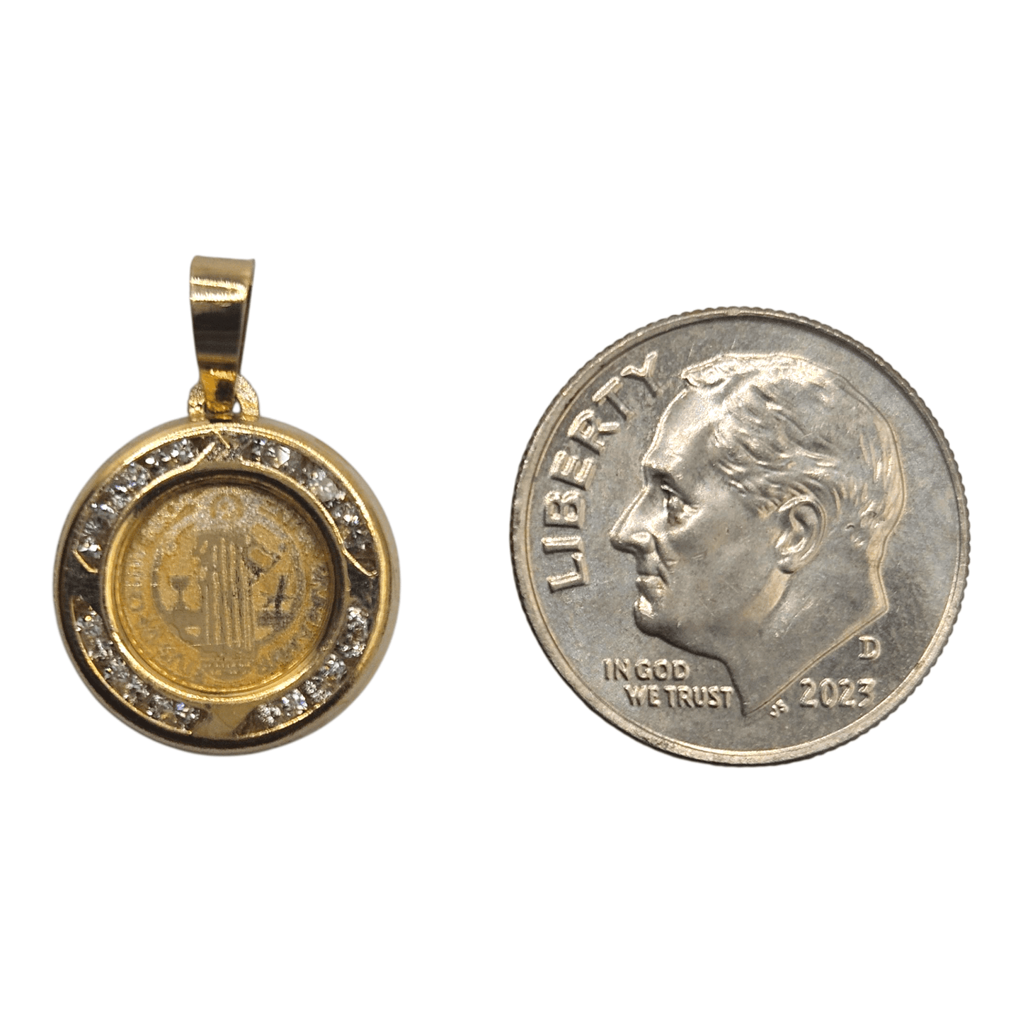 Saint Benedict 14K Gold Pendant Dainty