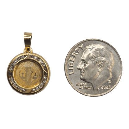 Saint Benedict 14K Gold Pendant Dainty