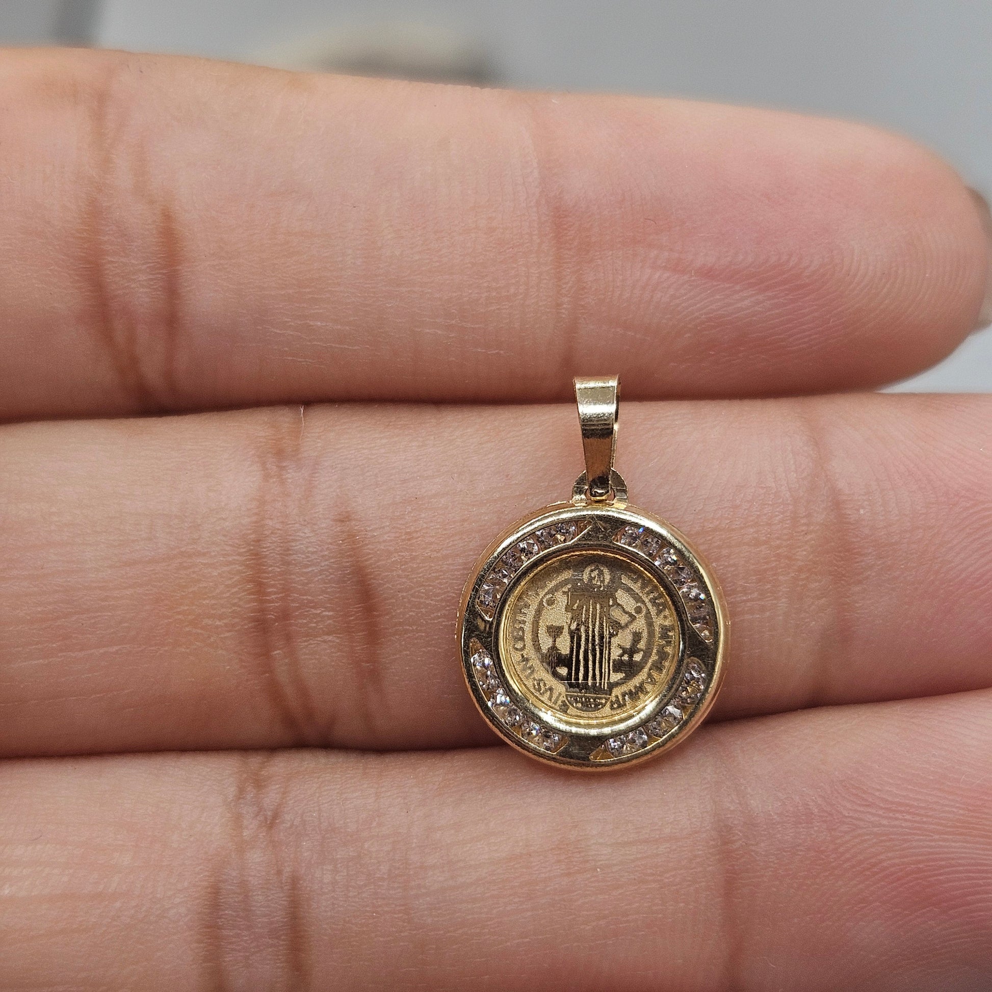 Saint Benedict 14K Gold Pendant Dainty