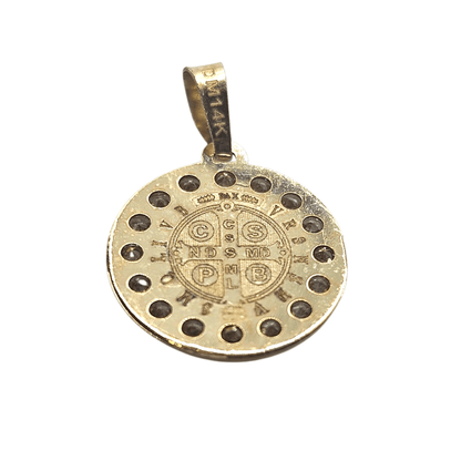 Saint Benedict 14K Gold Pendant Dainty