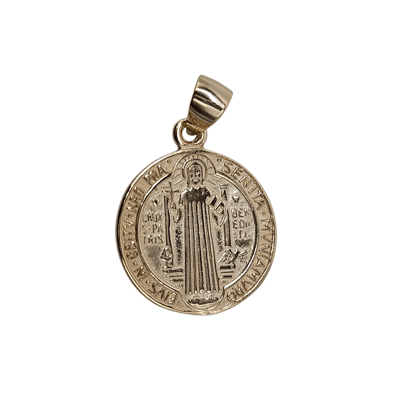 Saint Benedict Pendant Silver 925 and Silver with Gold Plating