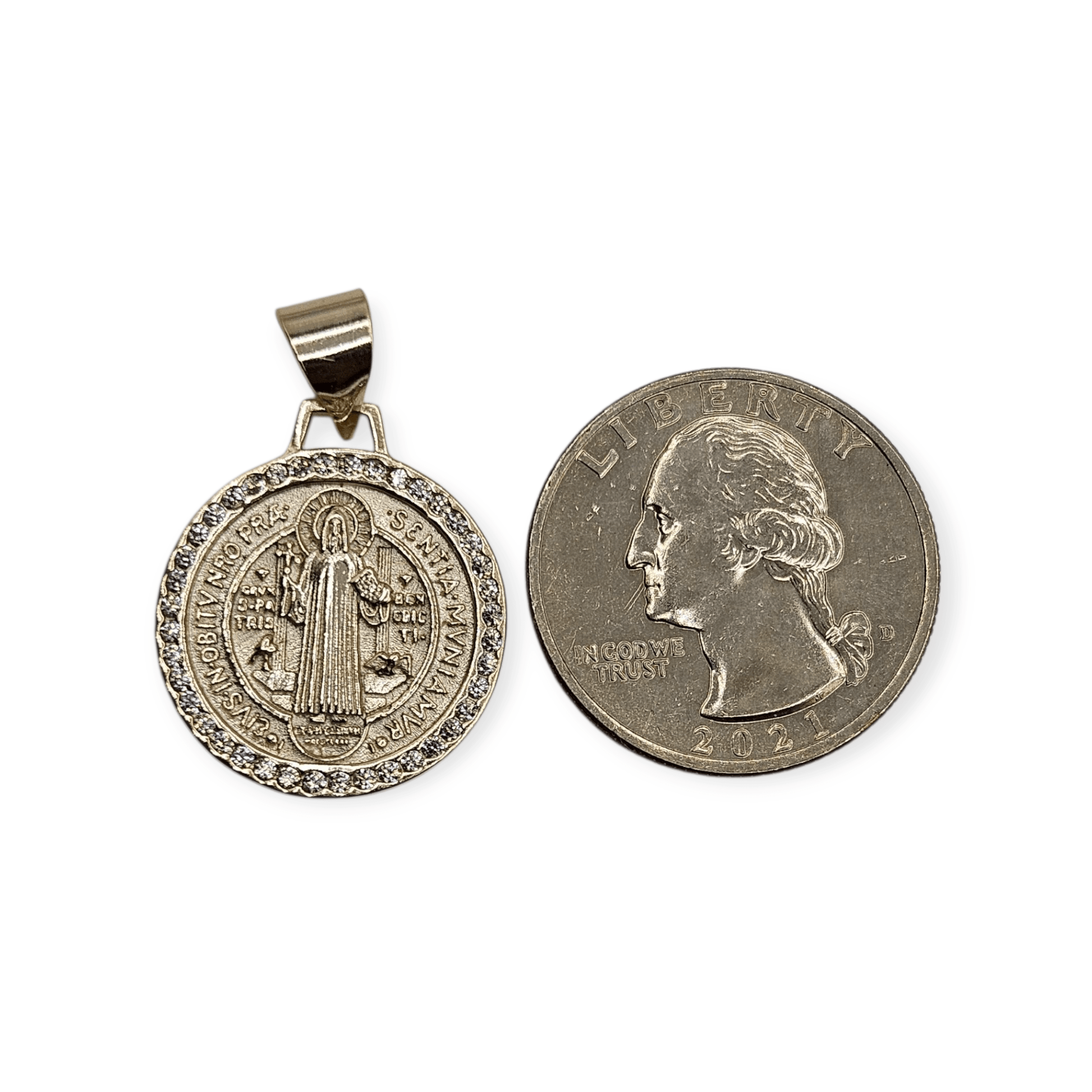 Saint Benedict Pendant Silver 925 or 14K Gold Plated
