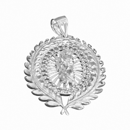 Saint Jude Oval Pendant Silver San Judas Dije de Plata