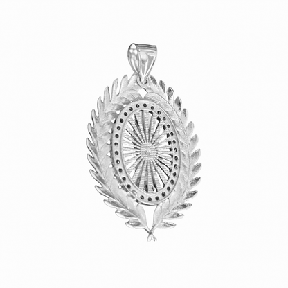 Saint Jude Oval Pendant Silver San Judas Dije de Plata