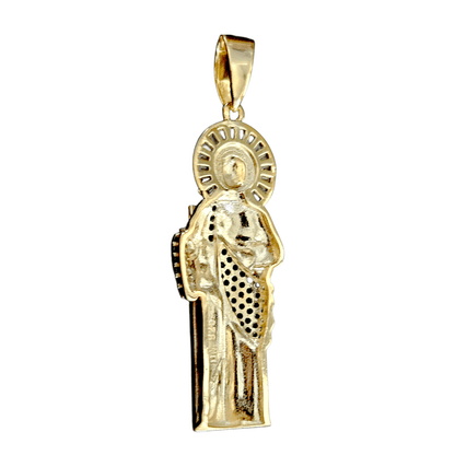 San Judas 14K Gold Plated over Silver 925 Pendant Saint Jude for Men or Women 40mm