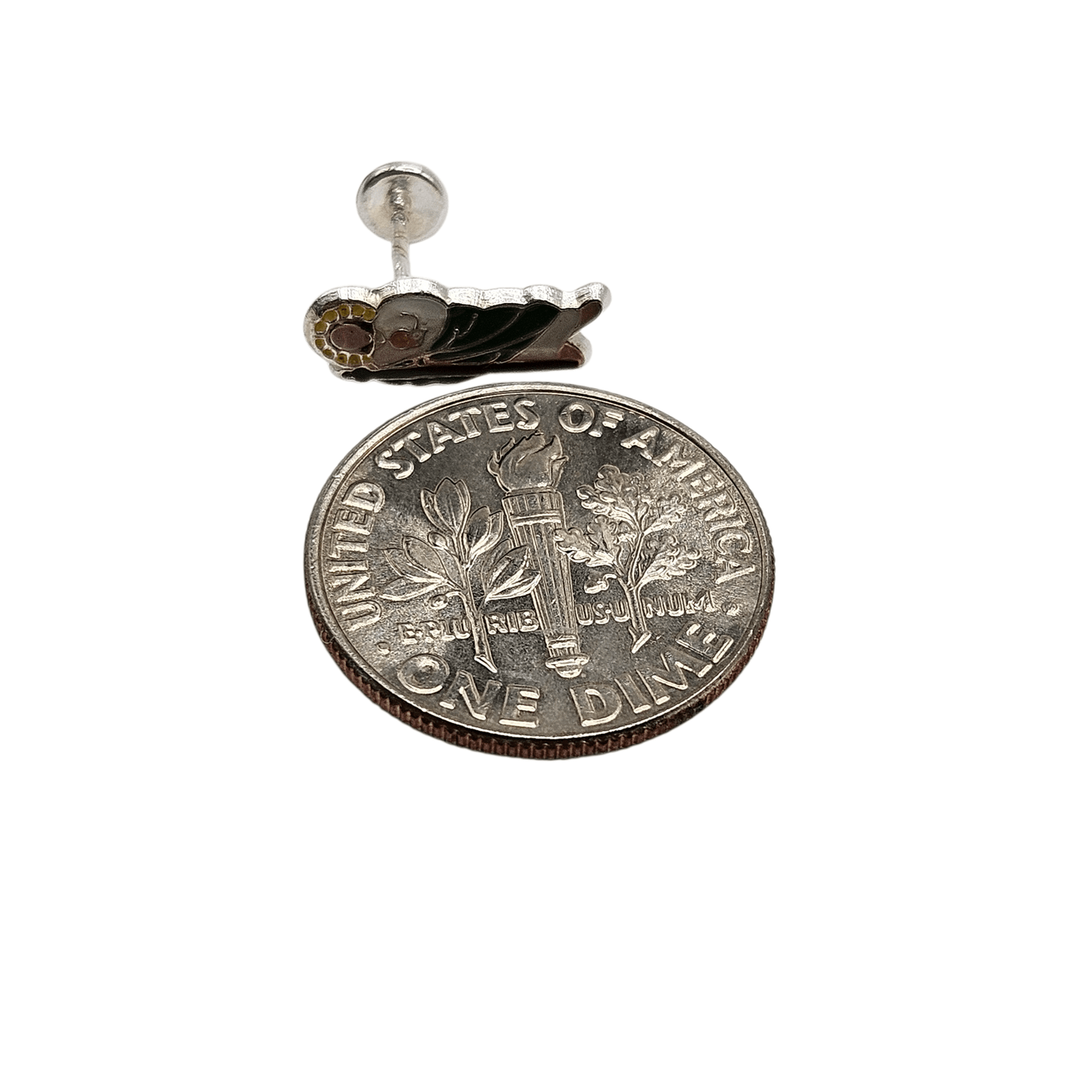 San Judas Baby Stud Earrings Silver 925 Multicolor