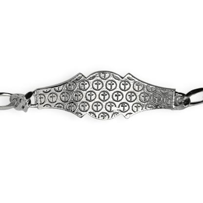 San Judas Kids 7"L Silver 925 Bracelet, Figaro Unisex - Great for older Kids 8 years or older