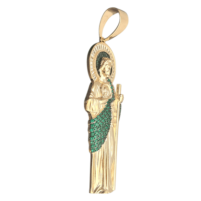 San Judas Large 14K GP Silver 925 Pendant Saint Jude for Men or Women