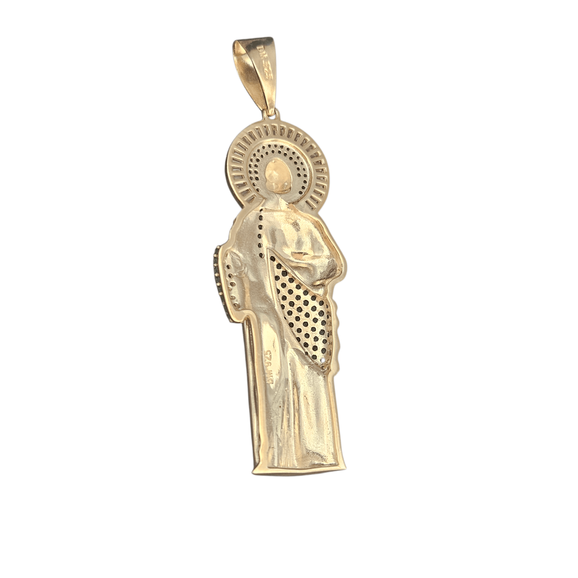 San Judas Large 14K GP Silver 925 Pendant Saint Jude for Men or Women