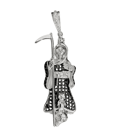 Santa Muerte (Grim Reaper) Face Silver 925 Pendant - 2 Size Different Designs