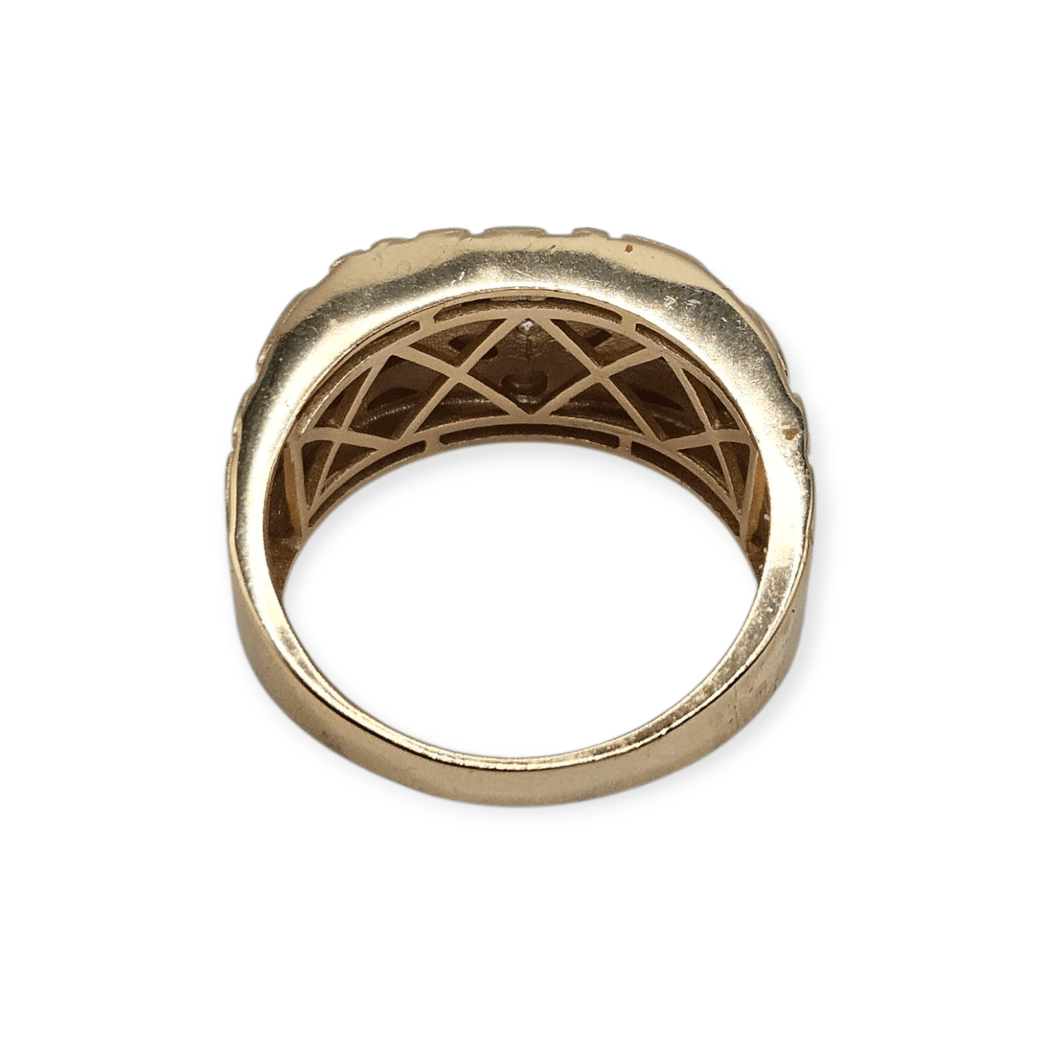 Silver 14K Gold Plated Nugget Ring for Men and Women