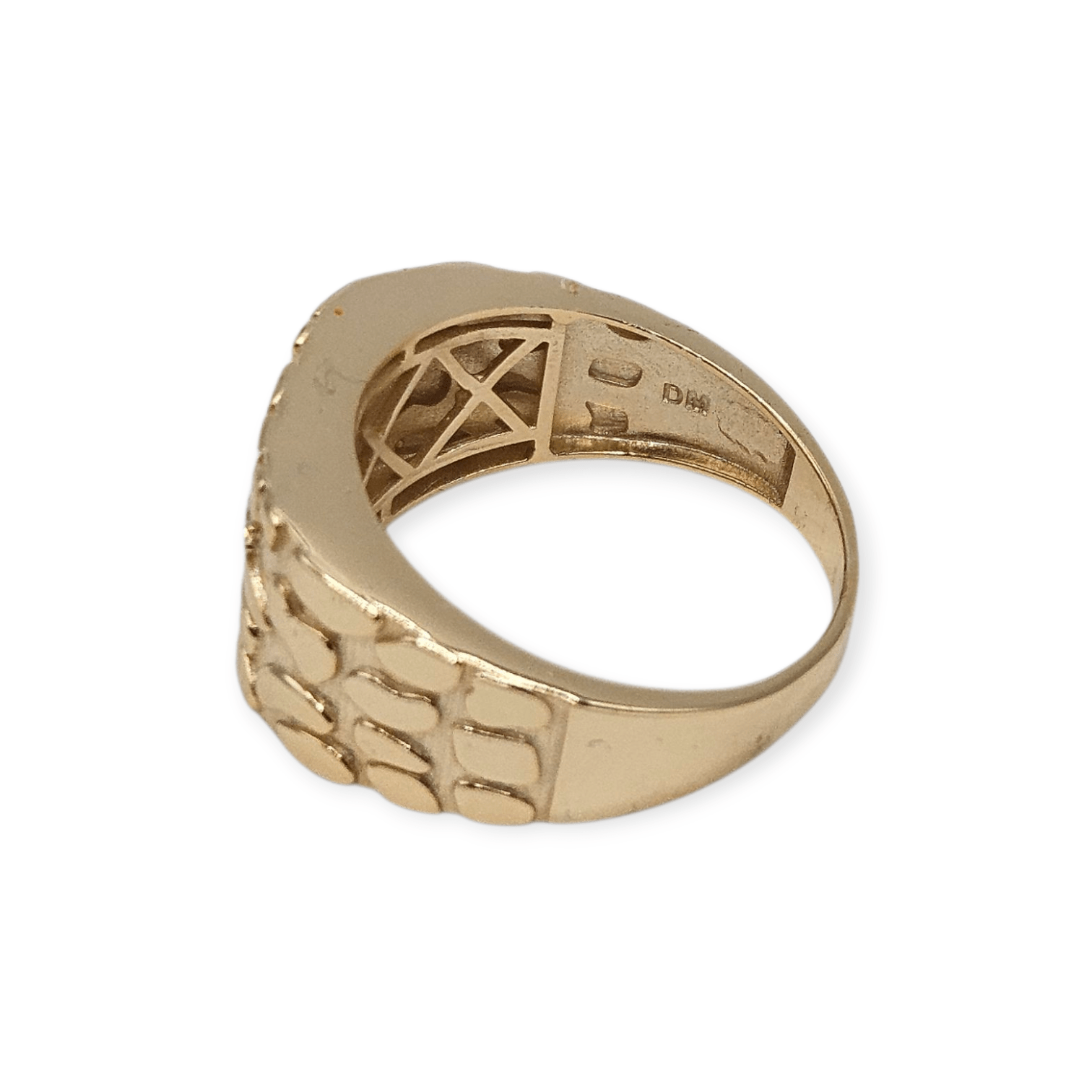 Silver 14K Gold Plated Nugget Ring for Men and Women