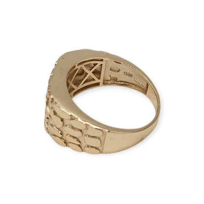 Silver 14K Gold Plated Nugget Ring for Men and Women