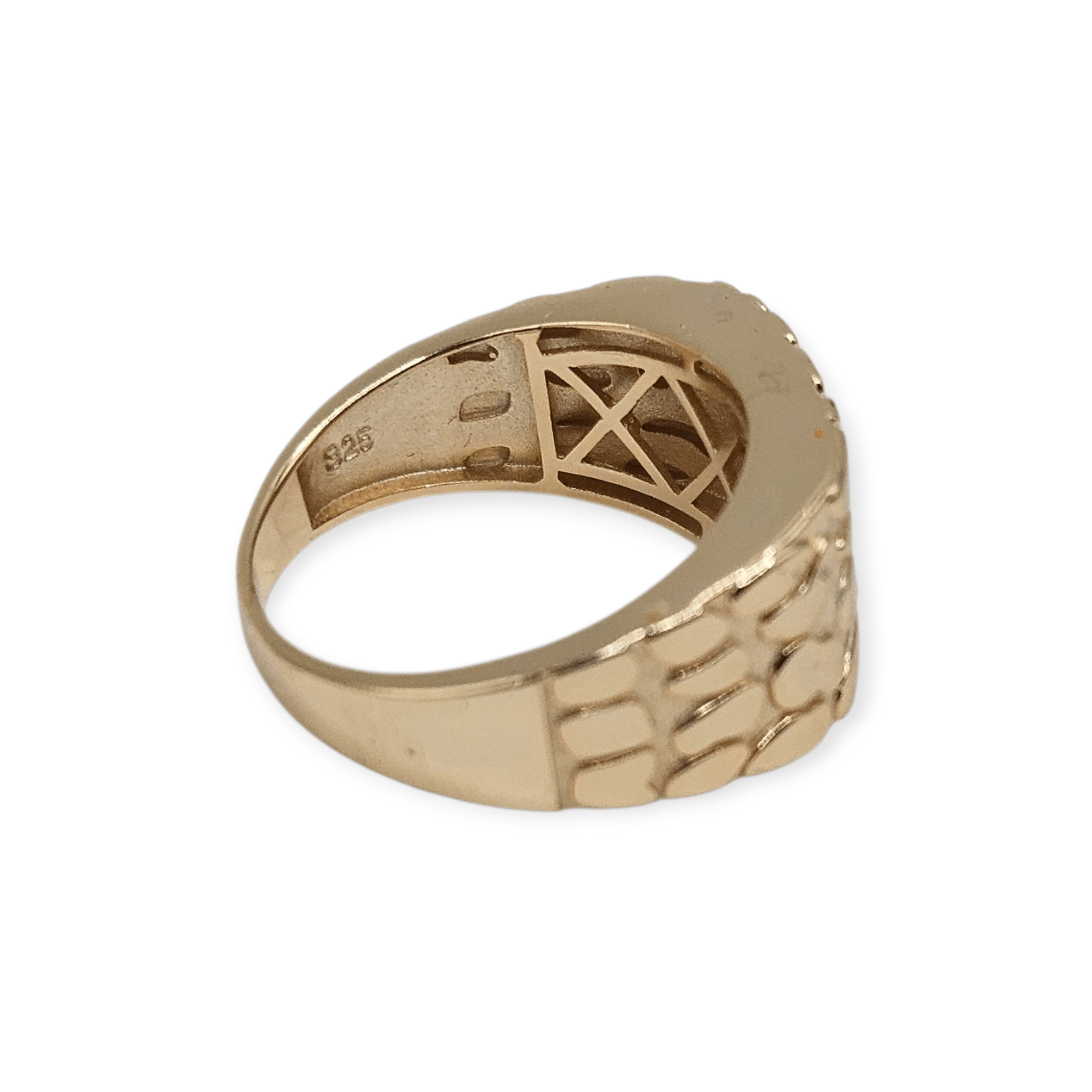 Silver 14K Gold Plated Nugget Ring for Men and Women