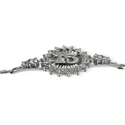 Silver 15th Birthday Bracelet Figaro Chain Style Bracelet 7.5"L