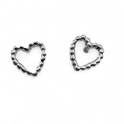 Silver 925 Baby Heart Shape Stud Earrings