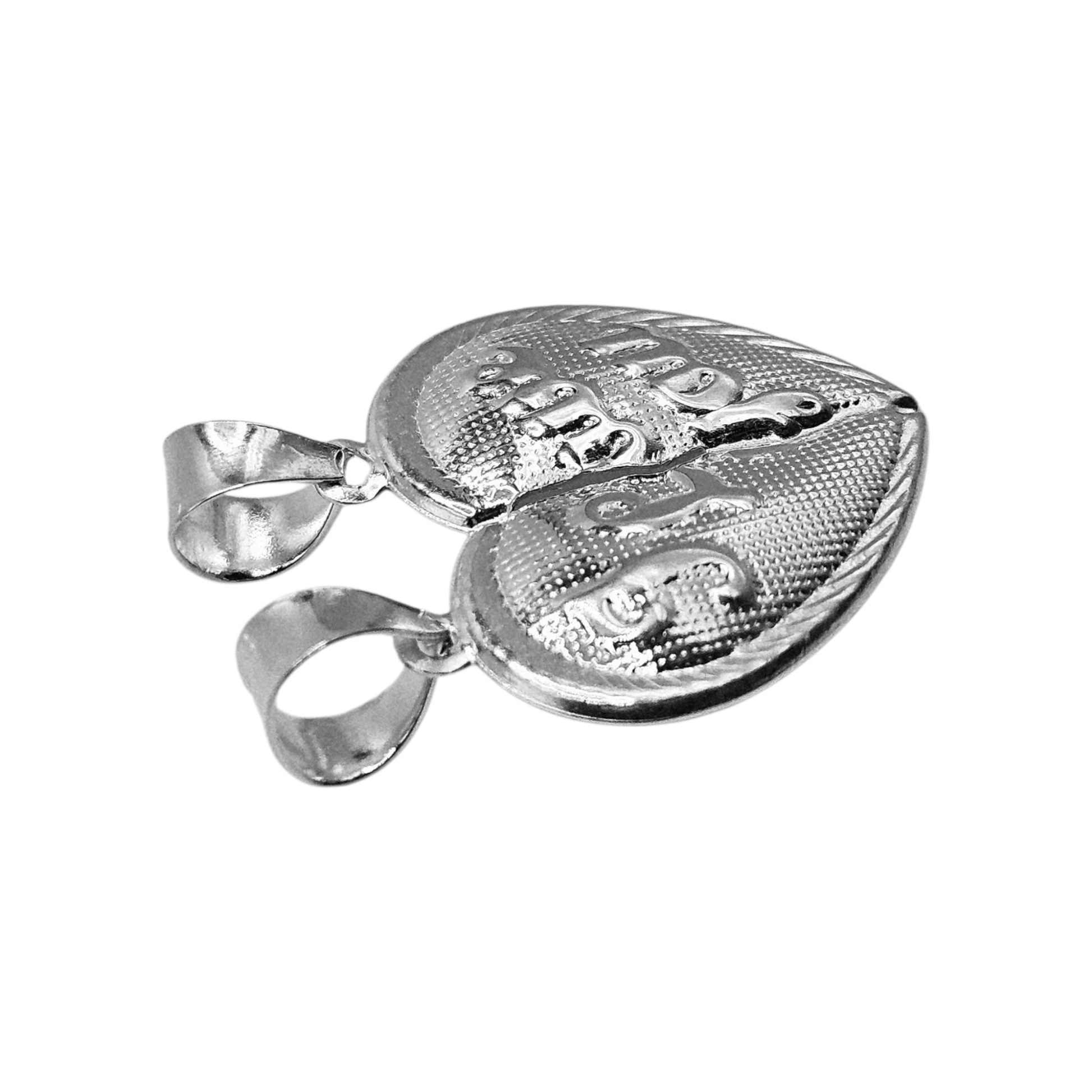 Silver 925 Breakable Heart 2 Piece Couple's Pendant with I Love You or Te Amo