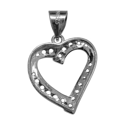 Silver Heart Pendant Silver 925 with White Cubic Zirconia Stones